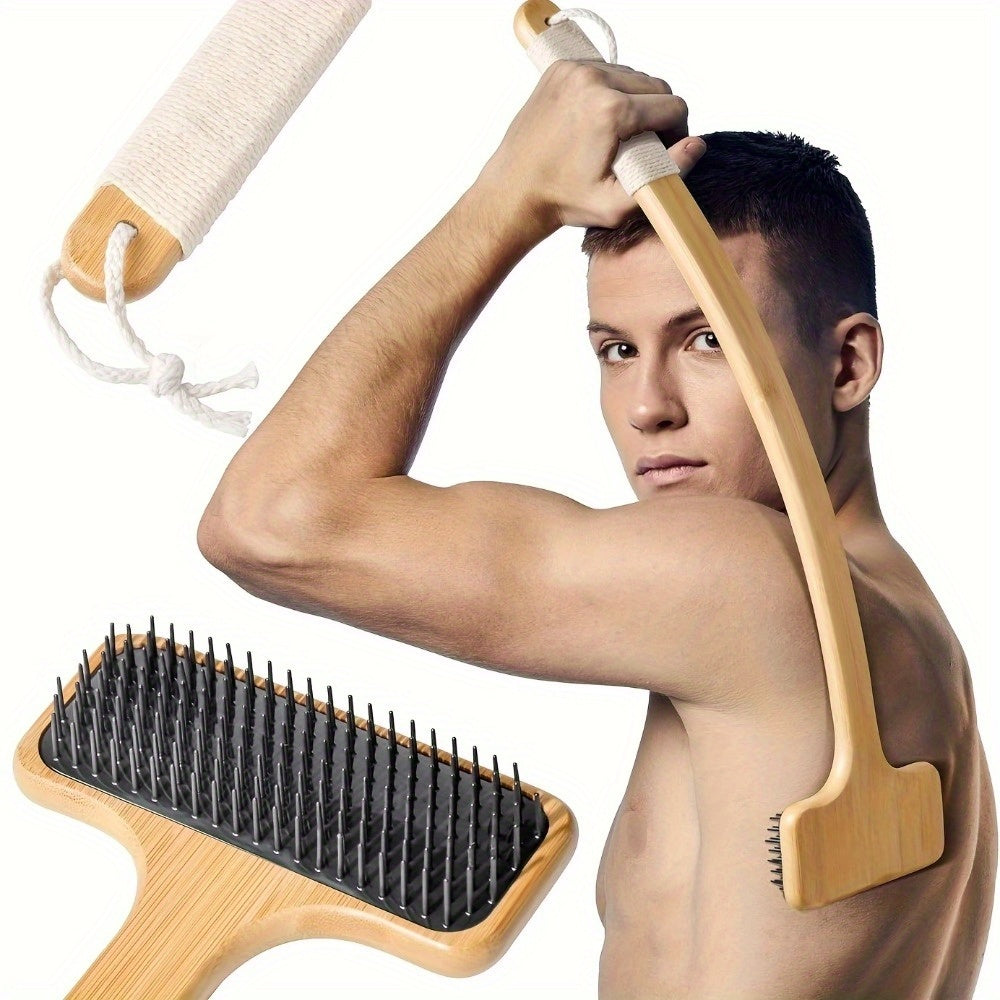 Ultimate Bamboo Back Scratcher - 22'' Oversized Back Massager with Curved Grip & Soft Wide Head for Itch, Muscle Tension & Carpal Tunnel - Ergonomic Design for Men, Women, Seniors, Pregnant Individuals - Ideal Gift, Pregnancy Itch | Natural Look Accessory