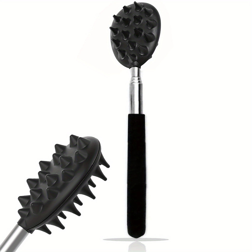 Retractable Back Scratcher with 23.6" Telescoping Handle & Dual-Sided Cactus Design - Ergonomic PVC Grip for Itch, Portable Metal Back Massager for Men & Women