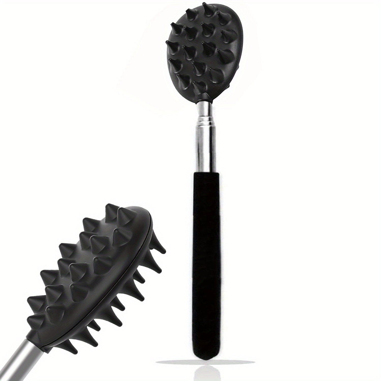 Retractable Back Scratcher with 23.6" Telescoping Handle & Dual-Sided Cactus Design - Ergonomic PVC Grip for Itch, Portable Metal Back Massager for Men & Women