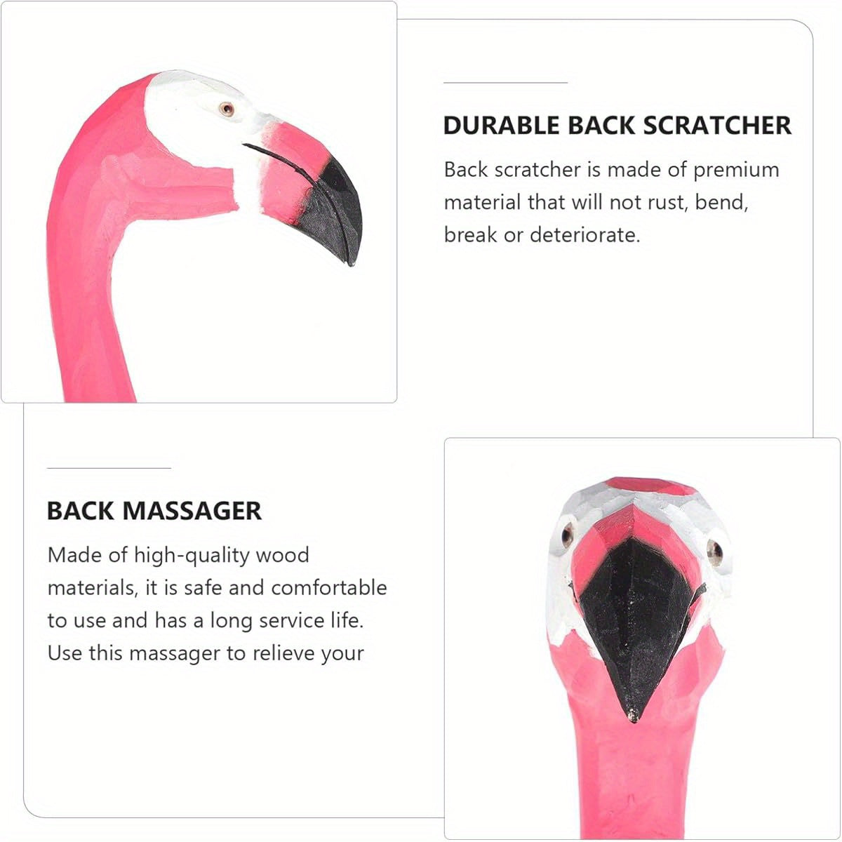 Back Scratcher Hand Crafted Animal Wooden Backscratcher Body Relaxation Self- Hand Tool for Men Itching Flamingos, Back Scratching Tool, Adjustable Back Scratcher, Back Massager, Cat Back Scratcher, Self Tool, Animal Design, Decorative Back Massager,