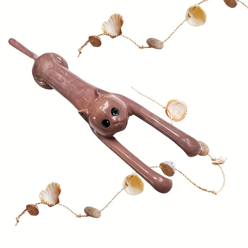 1/2 Wooden Cat-Shaped Back Scratcher, Manual Massage Tool, Health and Home Care, Great Birthday Gift Choice, Relaxation and
