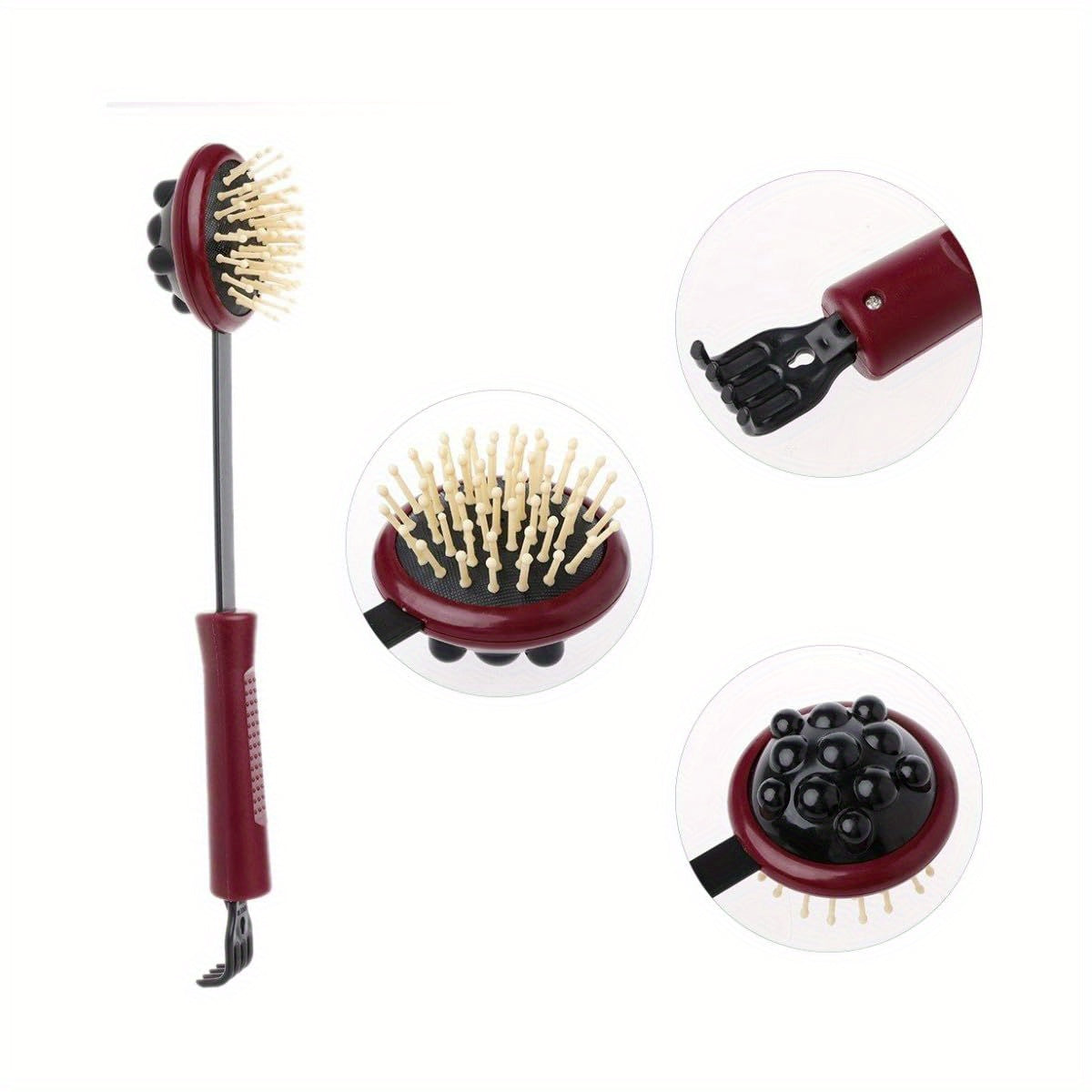 1pc Double Head Back Scratcher & Body Massage Hammer Tool - Dual-Headed Design with Ergonomic Handle, Soft Bristles & Sturdy Tip for Deep Tissue, Muscle Relaxation, Improved Circulation - Portable Back Massager for Home, Office, Travel - Ideal for