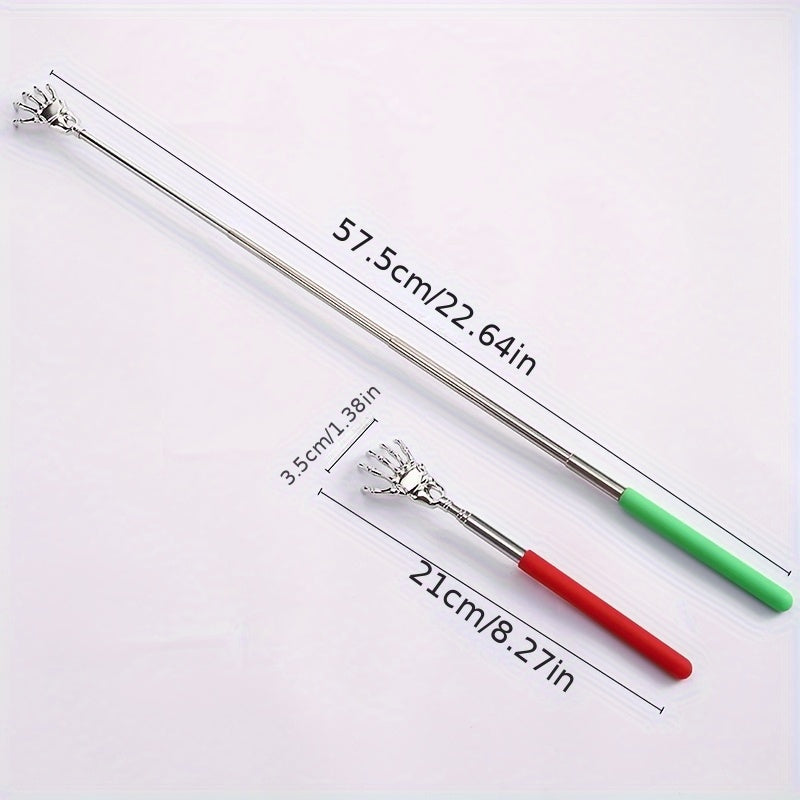 4pcs adjustable stainless steel telescopic ticker Ticker Ticker, ergonomically designed handle, cool claw, 6 colors randomly shipped, portable ticker ticker Ticker Ticker rake