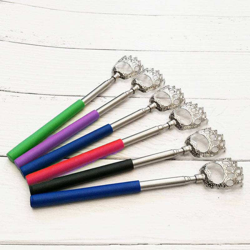 4pcs Portable Expandable Retractable Bear Claw And Ghost Claw Metal Back Grab/ Hand Massager/ Back Slap Rubber Handle in Random Color.