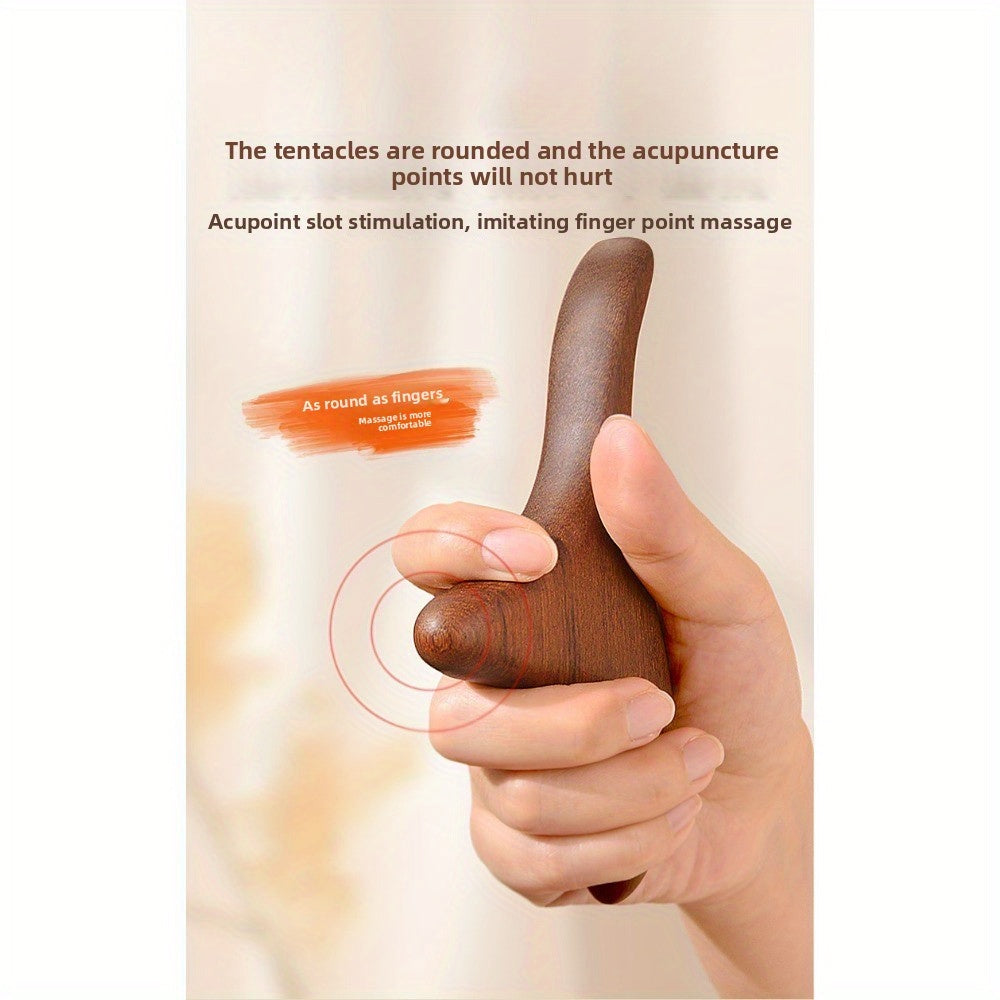Golden Thread Sandalwood Triangular Massage Stick - Battery-Free, Foot Acupressure, Shoulder And Neck Scraping, Meridian Pressing Tool, Portable Natural Muscle Relaxer, Ergonomic Design, Smooth Surface, Handheld Durable Construction, Essential for