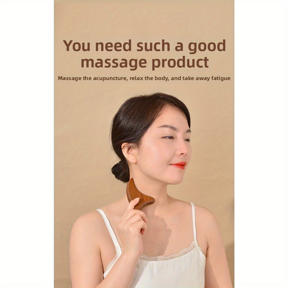Golden Thread Sandalwood Triangular Massage Stick - Battery-Free, Foot Acupressure, Shoulder And Neck Scraping, Meridian Pressing Tool, Portable Natural Muscle Relaxer, Ergonomic Design, Smooth Surface, Handheld Durable Construction, Essential for