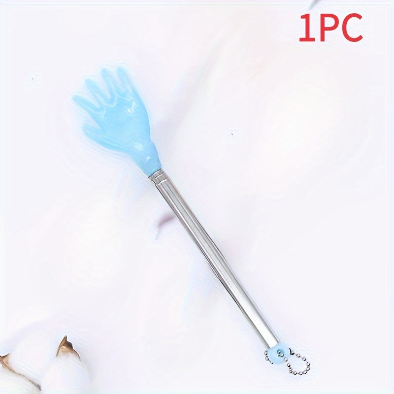 Home Convenience | Extendable Back Scratcher & Massager - Portable, Multi-Functional, Dual-Color (Orange & Blue) with Pocket Clip, Ideal for Home Use, Back Massager