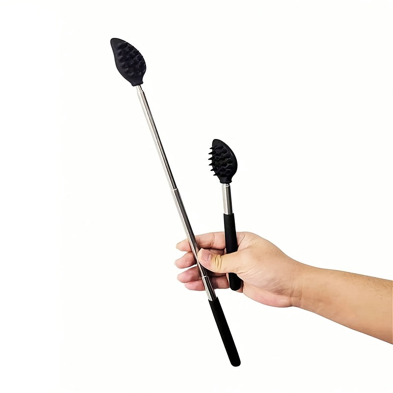 1pc Extendable Back Scratcher, Silicone Telescopic Massager for Back, Neck, Head, Beard - Relaxation Scraper Tool, Ideal Valentine'S Day Gift for Men & Women