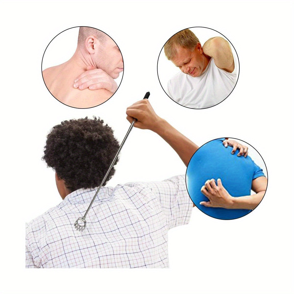 Extendable Back Scratcher with Non-Slip Grip - Heavy-Duty Portable Back Massager, Compact Travel Scratcher for Dad, Husband, Grandpa - Ideal her'S Day, Christmas, Birthday Gifts for Men & Women - Funny Novelty Stocking Stuffers for Adults, Personal Care