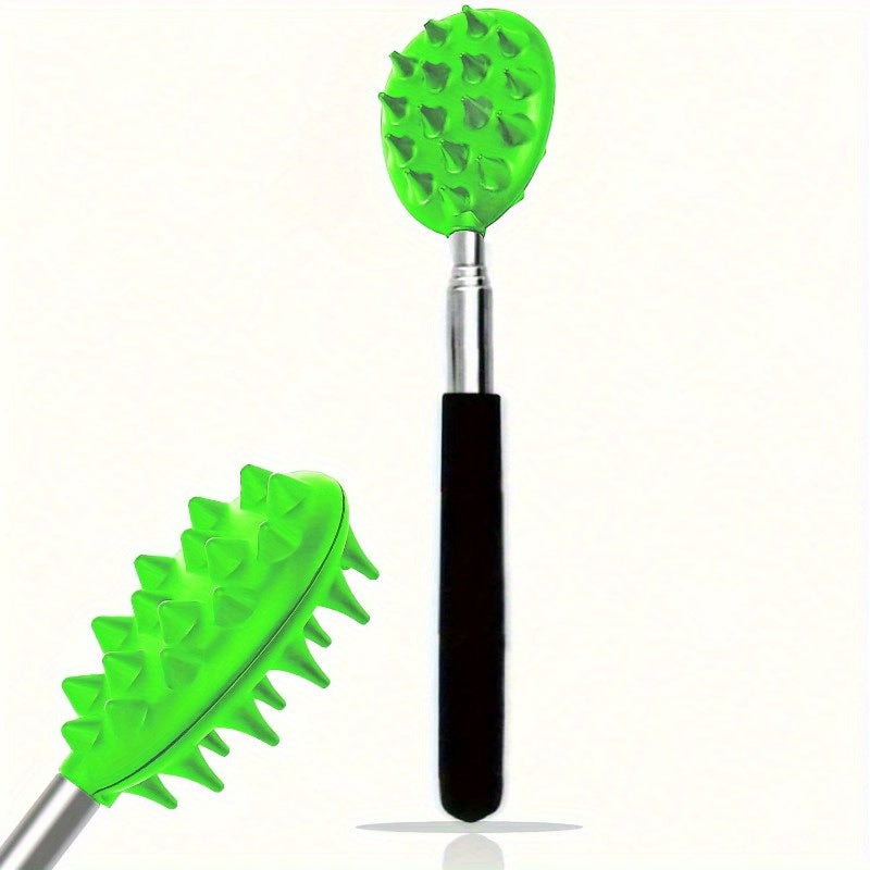 1pc Upgraded Telescopic Cactus Back Scratcher with Extendable One-Hand Itch Stick - Black Handle, Portable Cactus Design Relax Tool for Men & Women, Back Massager, Men's Worry, Sleek Design, Durable Construction