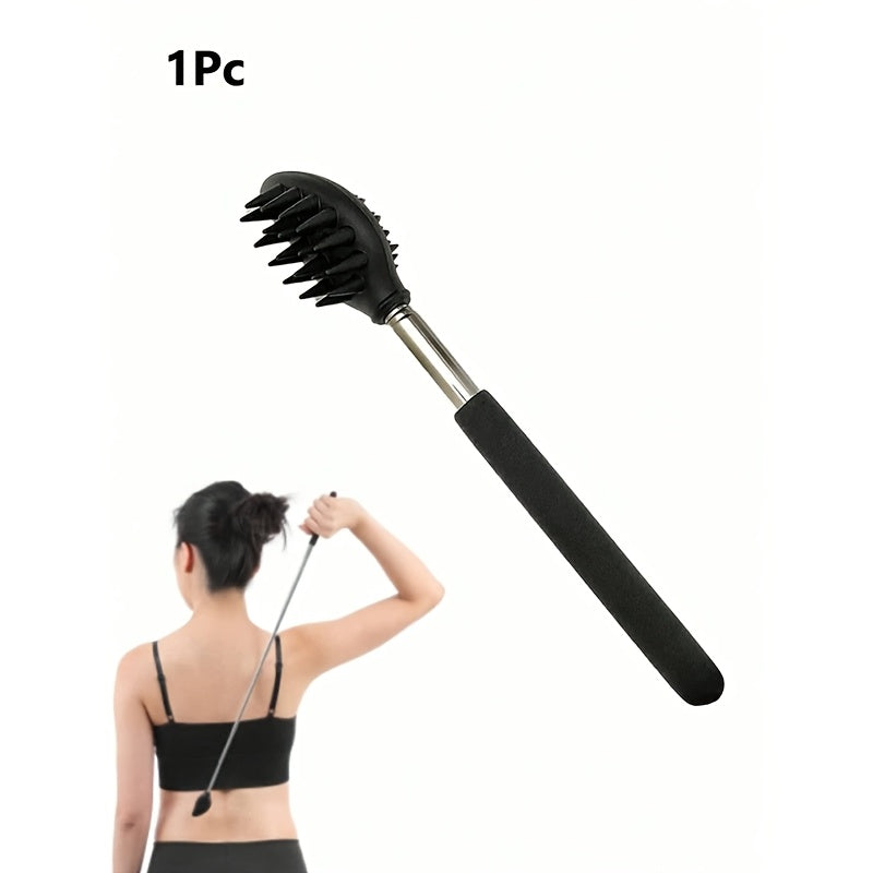 1pc Extendable Back Scratcher, Silicone Telescopic Massager for Back, Neck, Head, Beard - Relaxation Scraper Tool, Ideal Valentine'S Day Gift for Men & Women