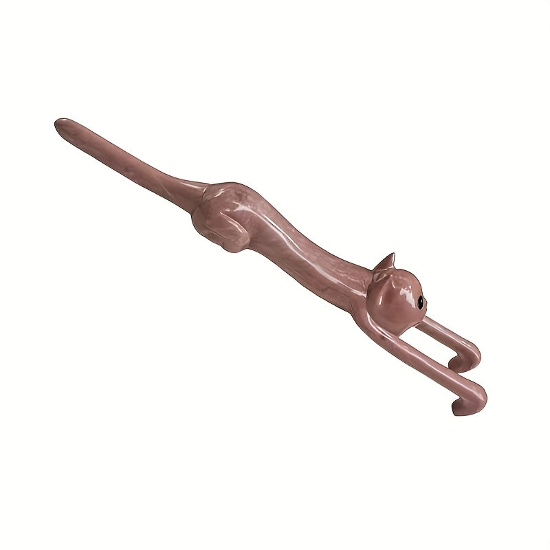 1/2 Wooden Cat-Shaped Back Scratcher, Manual Massage Tool, Health and Home Care, Great Birthday Gift Choice, Relaxation and