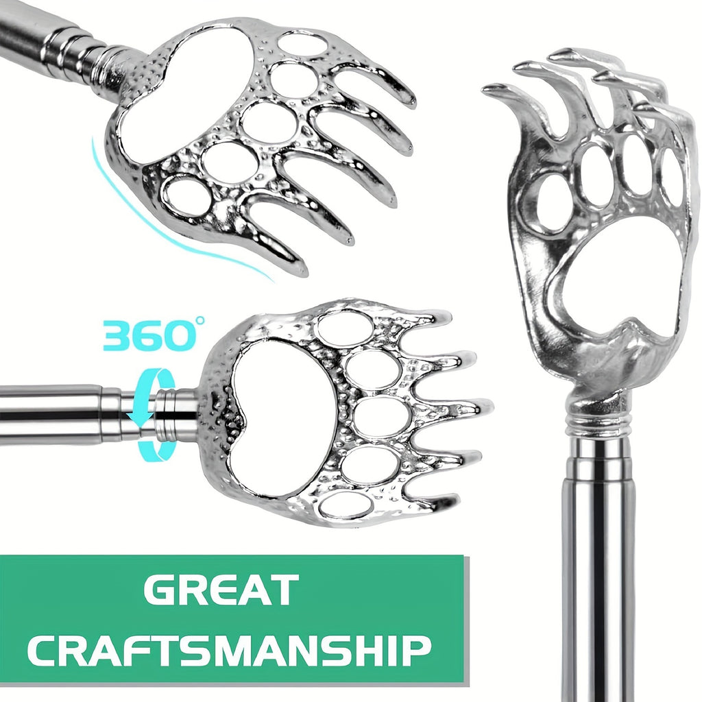 2 Pack Bear Claw Telescopic Back Scratcher - Extendable Manual Back Massager Tool for Men and Women, Ideal for Christmas Stocking Stuffers, Novelty Gift for Birthday and Festivals