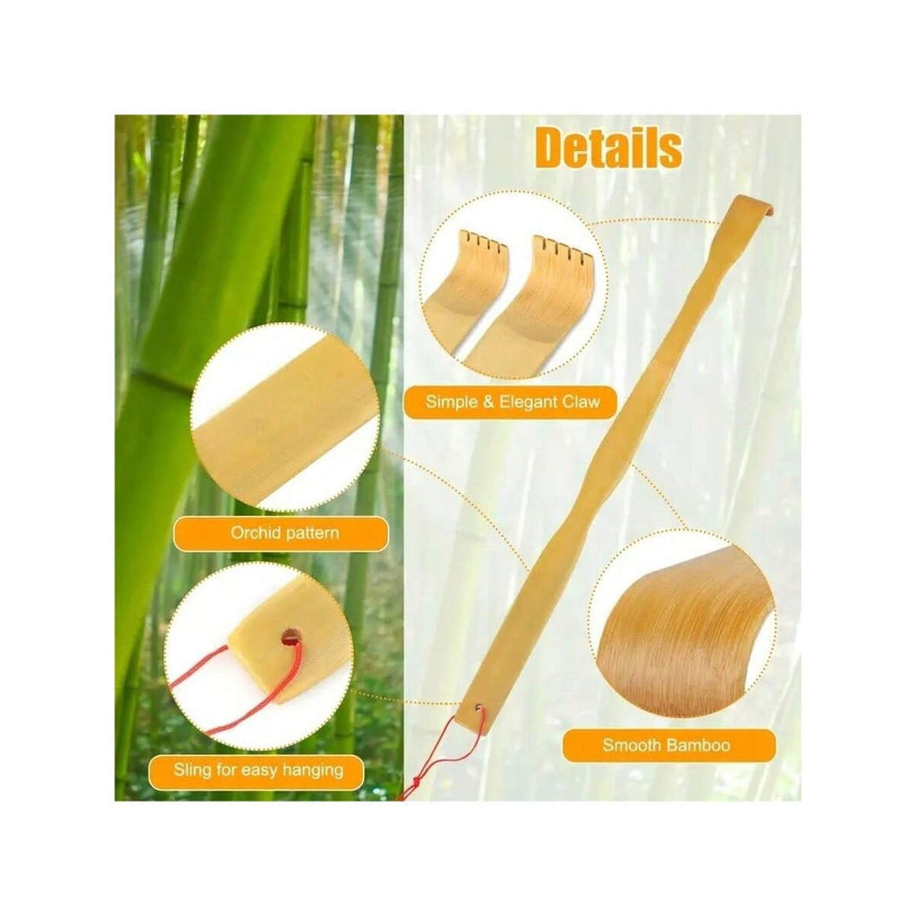 3-Pack bamboo back itchers -18.3-inch extra long handle, natural bamboo massage tool, unique practical gift for men and women, Christmas stocking filling, Father's Day gift