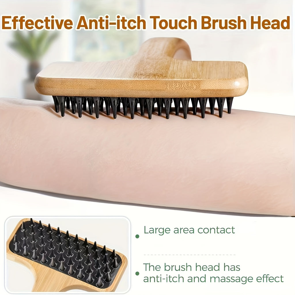 22'' Bamboo Back Scratcher With Extra Long Handle, 2-in-1 Back Massager And Body Scratcher, Gentle Relief For Adults, Pregnant Women, And Elderly - Skin-Friendly