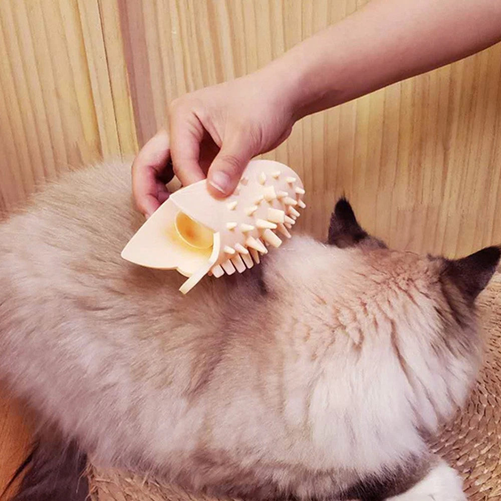 1Pc Silicone Pet Massaging Comb Cat Scratching Board Practical Pet Supply Pink