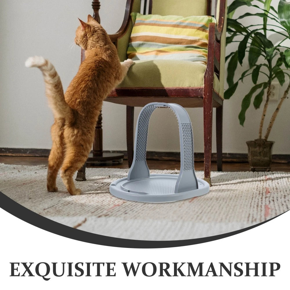 Arched Wool Rubbing Device Cat Self Grooming Massager for Indoor Cats
