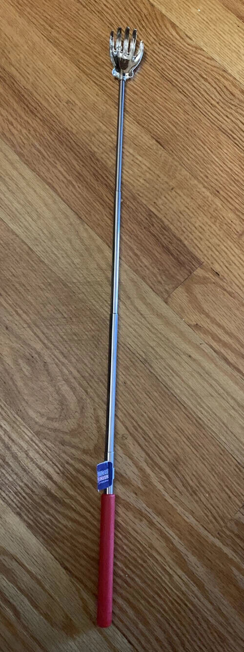 One (1) HAND WITH RING TELESCOPIC BACK SCRATCHER  EXTENDABLE TO 23"  4 COLORS