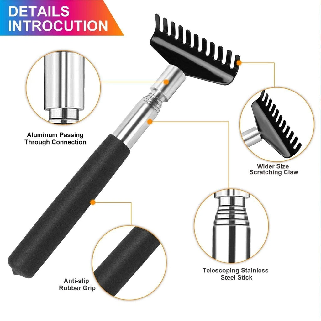 Oversized Portable Extendable Back Scratcher, Upgraded Metal Stainless Steel NEW