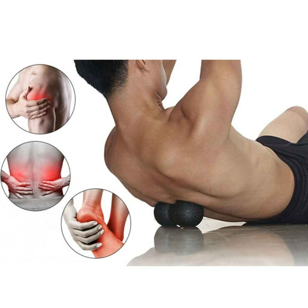 2x Peanut Massage Ball Yoga Muscle Roller Physical Therapy Balls Spine Massager