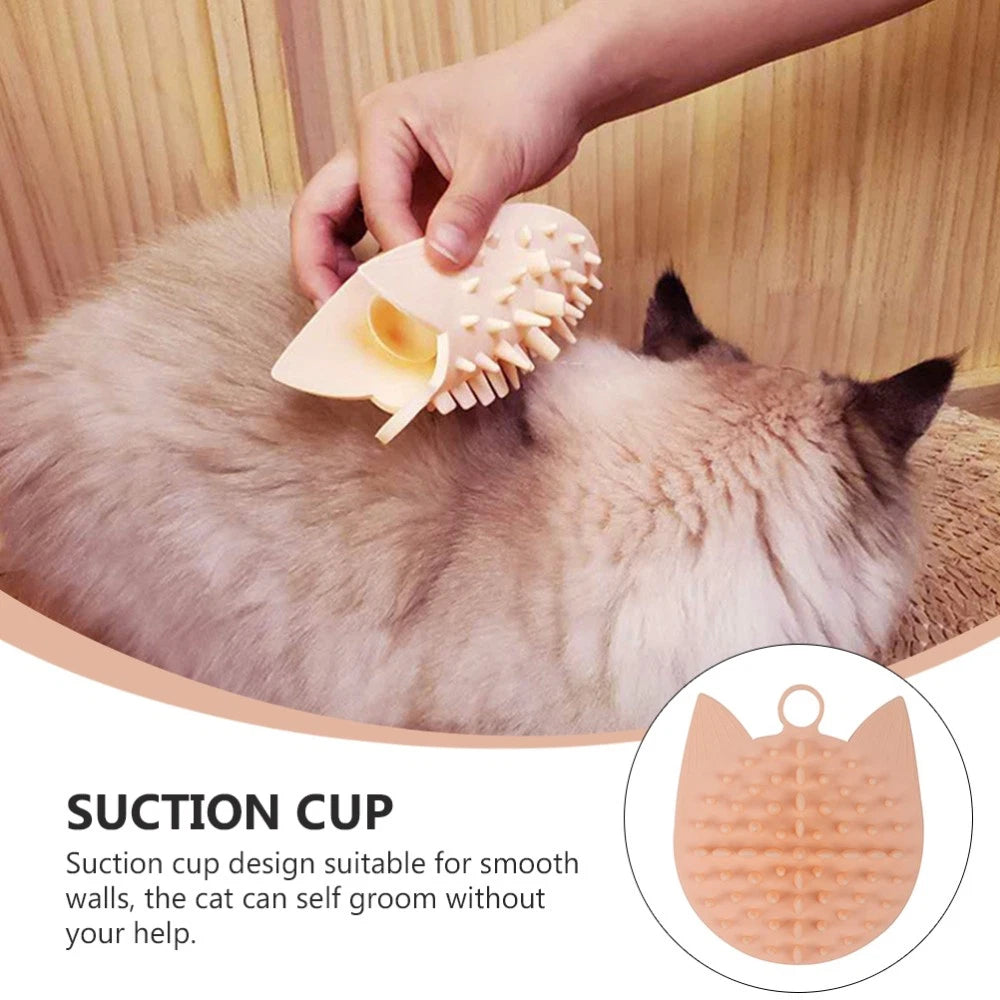 1Pc Silicone Pet Massaging Comb Cat Scratching Board Practical Pet Supply Pink