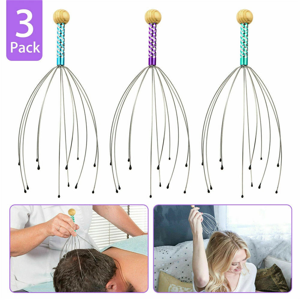 1-3pcs Head Curler Head Massager Wellness Massage Spider Head Massage Device-