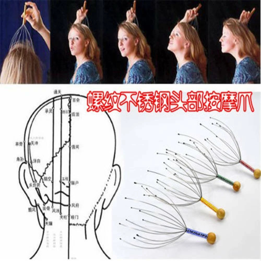 1-3pcs Head Curler Head Massager Wellness Massage Spider Head Massage Device-