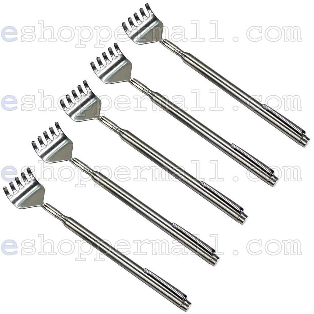 Back Scratcher Extendable Metal Telescopic  Massager Extends 20", Silver