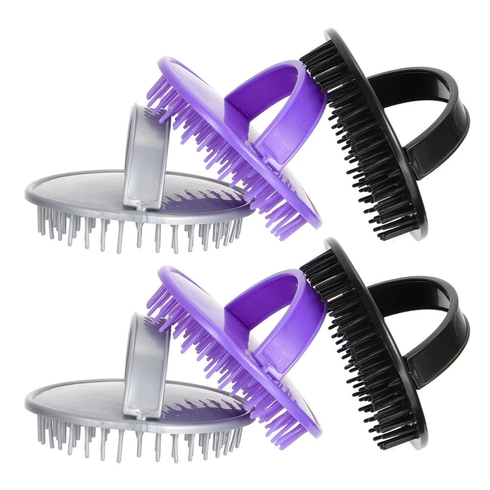 2 Pieces Shampoo Brush Hair Massager Scalp Washing Gloves Scratcher