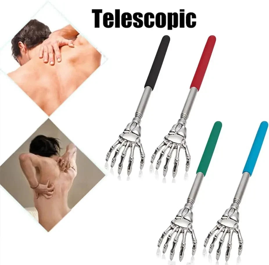 Telescopic Stainless Steel Back Scratcher Extendable Itch Relief Massager