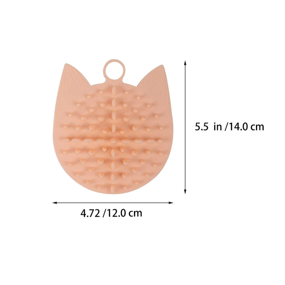 1Pc Silicone Pet Massaging Comb Cat Scratching Board Practical Pet Supply Pink
