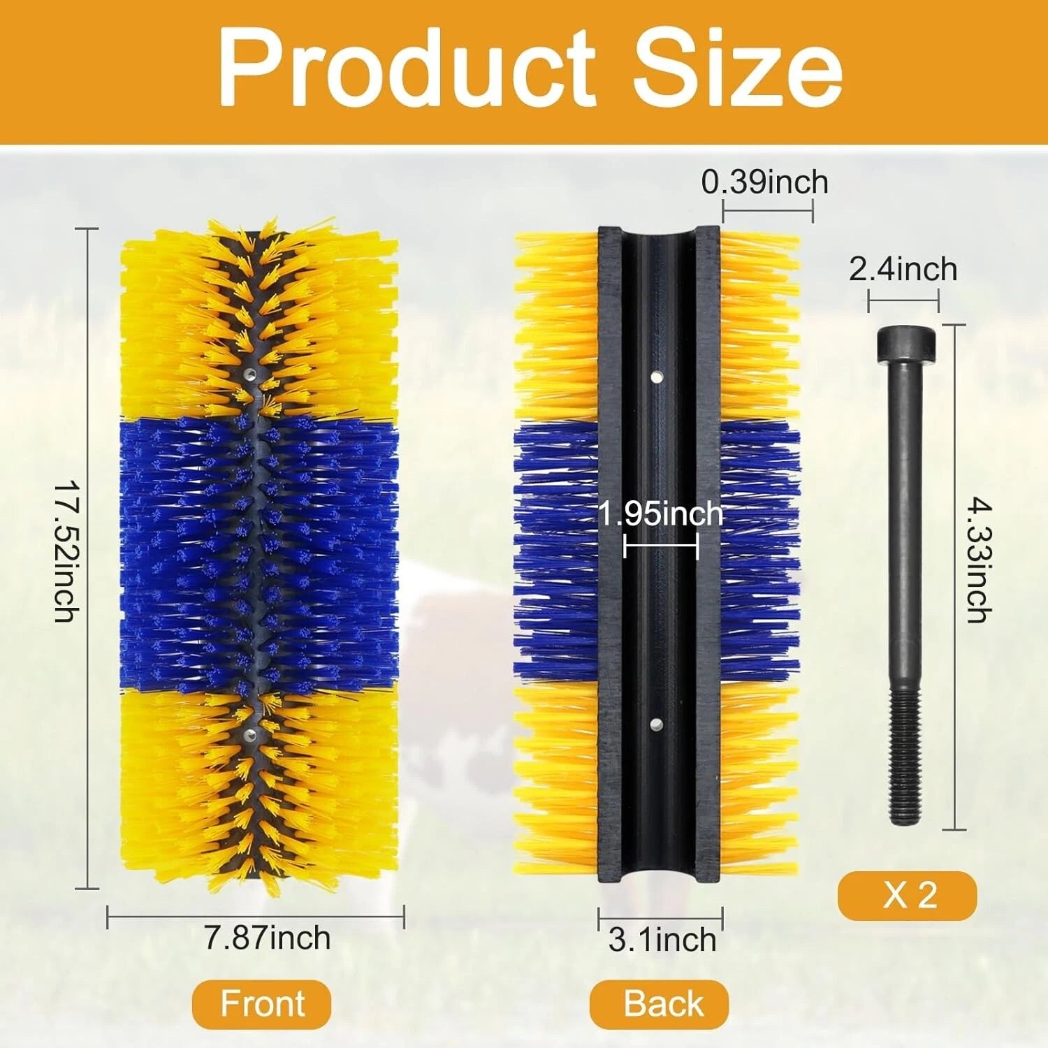 Livestock Scratch Brush Equine Bovine Massage Brush Nylon Cow Horse 17.5 x 7.8"