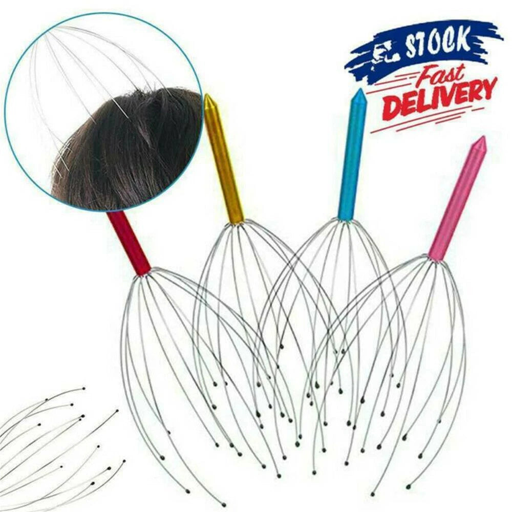 1-3x Head Scratcher Massager Scalp Neck Release Relax-Stress Massage Octopus UK
