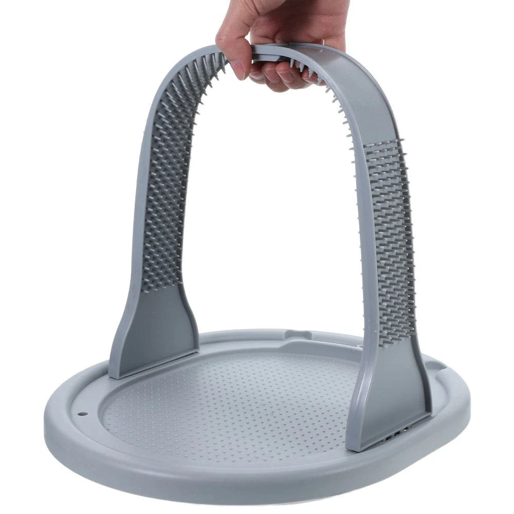 Arched Wool Rubbing Device Cat Self Grooming Massager for Indoor Cats