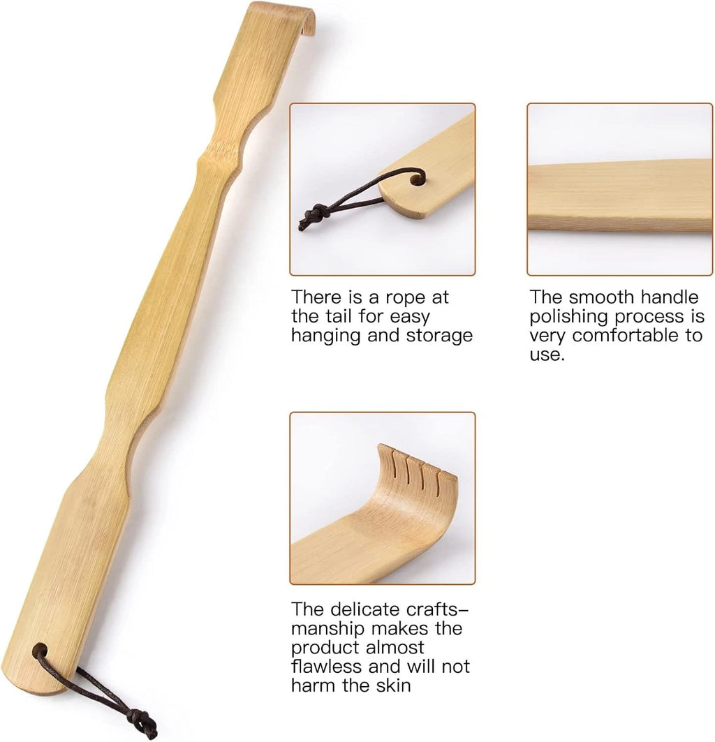 Bamboo Back Scratcher 100 Percent Natural for Itching Relief 17 Inch