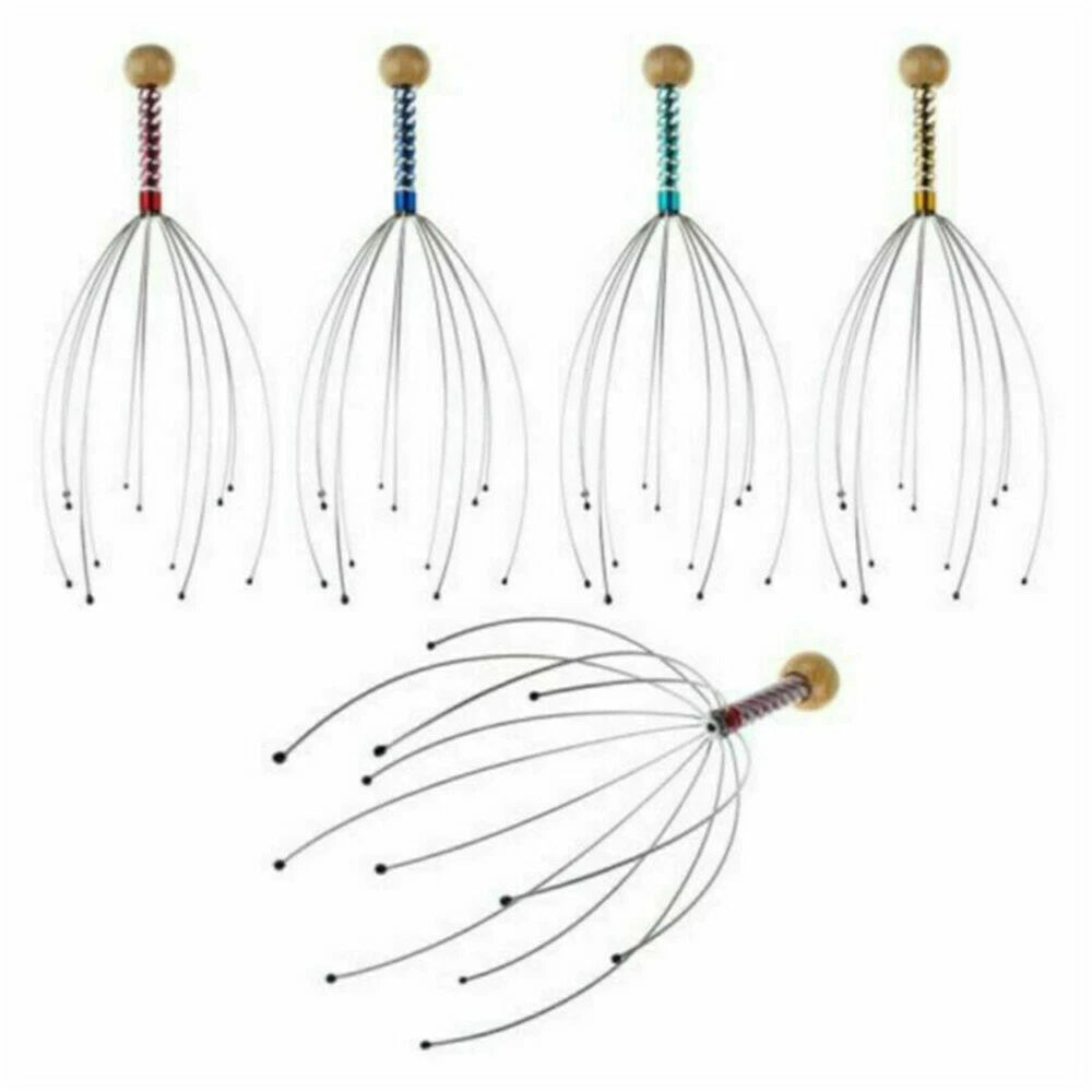 1-3x Head Scratcher Massager Scalp Neck Release Relax-Stress Massage Octopus UK