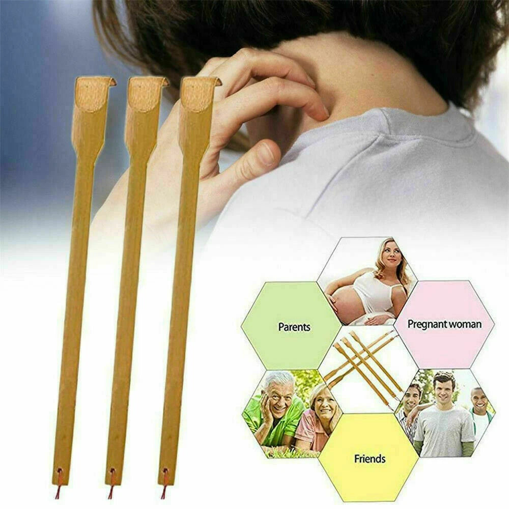 5* Bamboo Back Scratcher Wood Back Scratching Massager Body Massage Tool UK