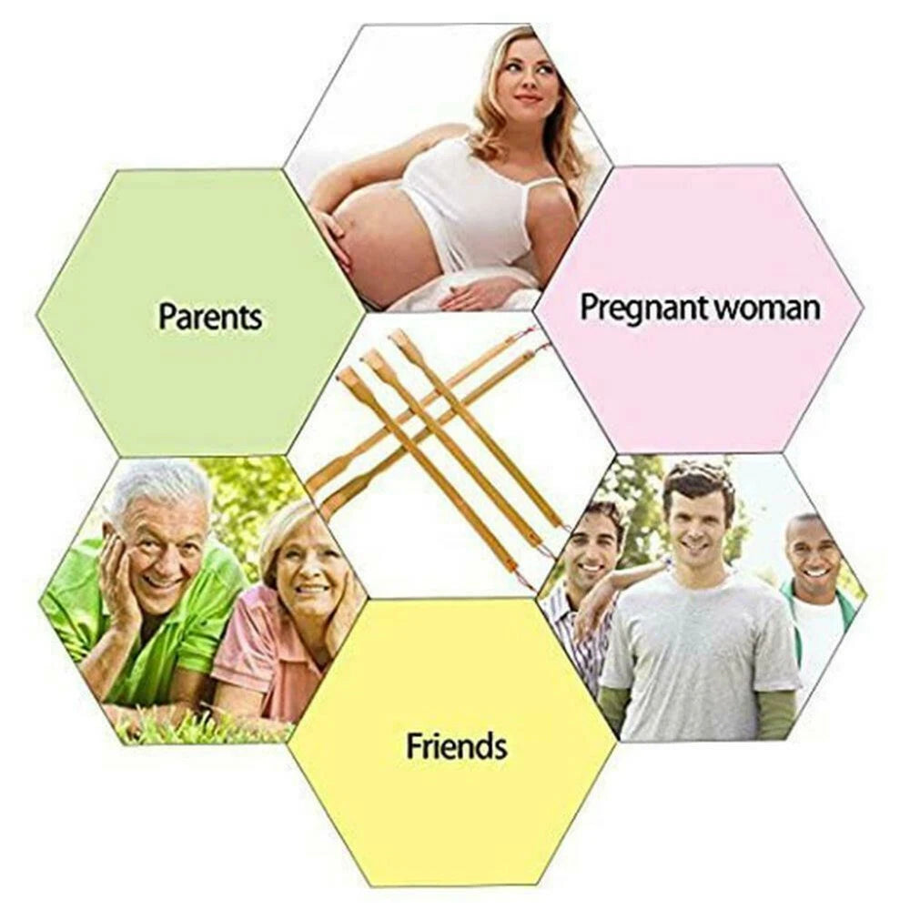 1-5X Back Scratcher Telescopic Back Scratching Hand Scratching Aid Bamboo Scratch Massage'--