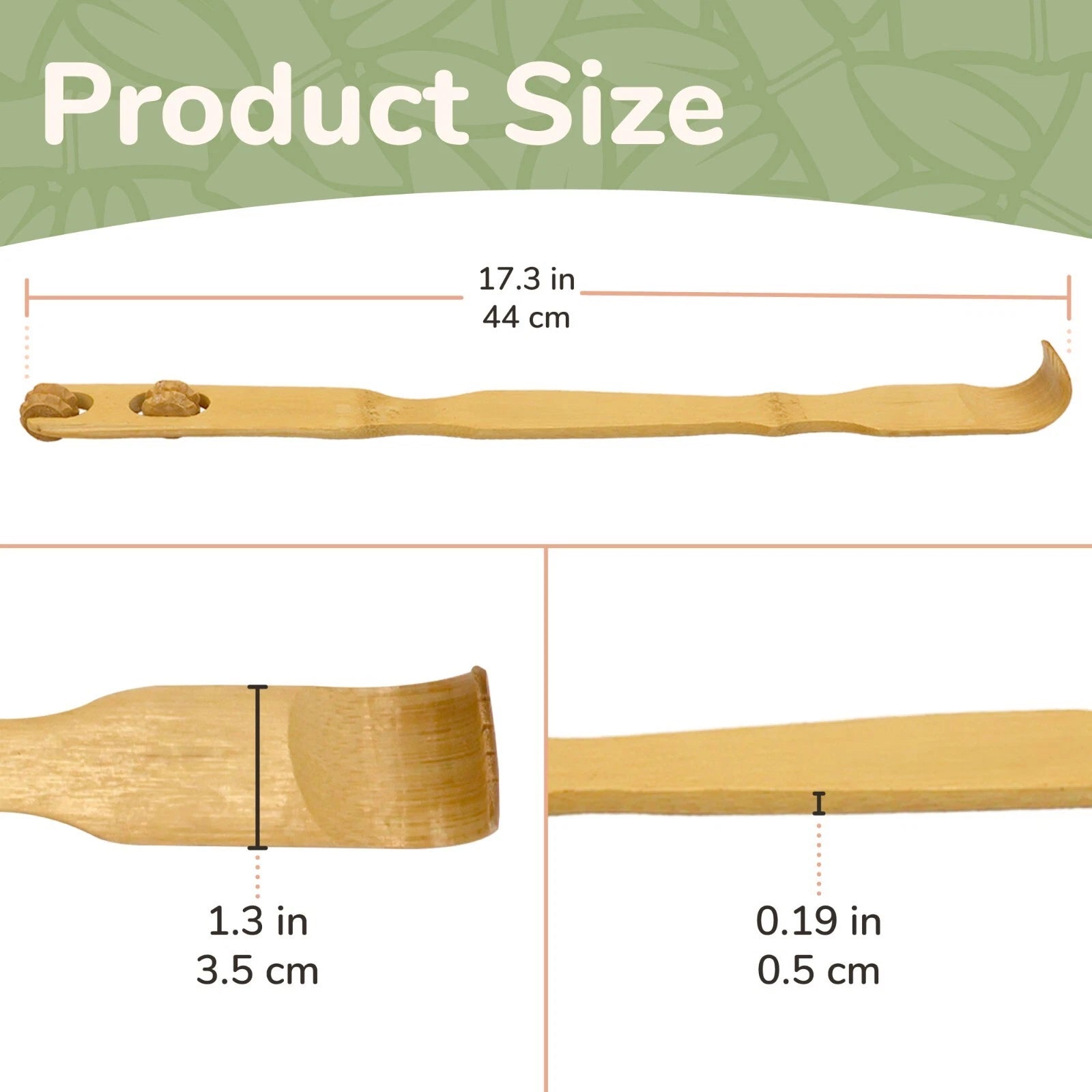 Bamboo Backscatcher with Massage Roller Handle + Shoe Horn Bamboo Minnesota