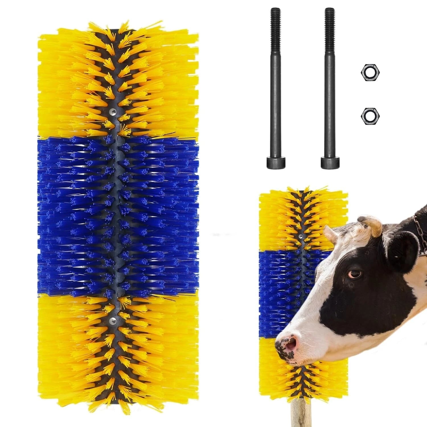 Livestock Scratch Brush Equine Bovine Massage Brush Nylon Cow Horse 17.5 x 7.8"