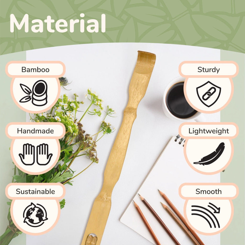 Bamboo Backscatcher with Massage Roller Handle + Shoe Horn Bamboo Minnesota