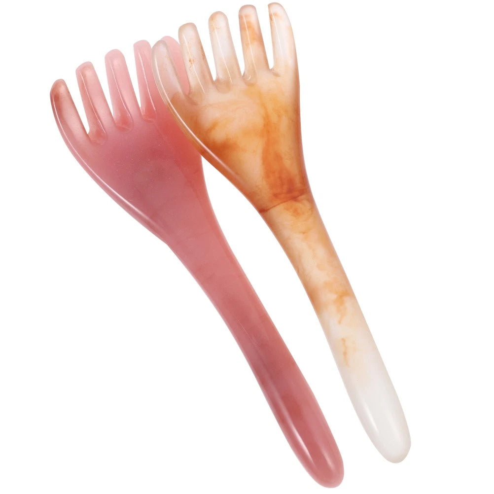2 Pcs Head Therapy Comb Massage Claw Miss Resin Scalp Massager Scratcher Tool