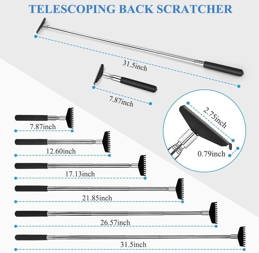 Oversized Portable Extendable Back Scratcher, Upgraded Metal Stainless Steel NEW