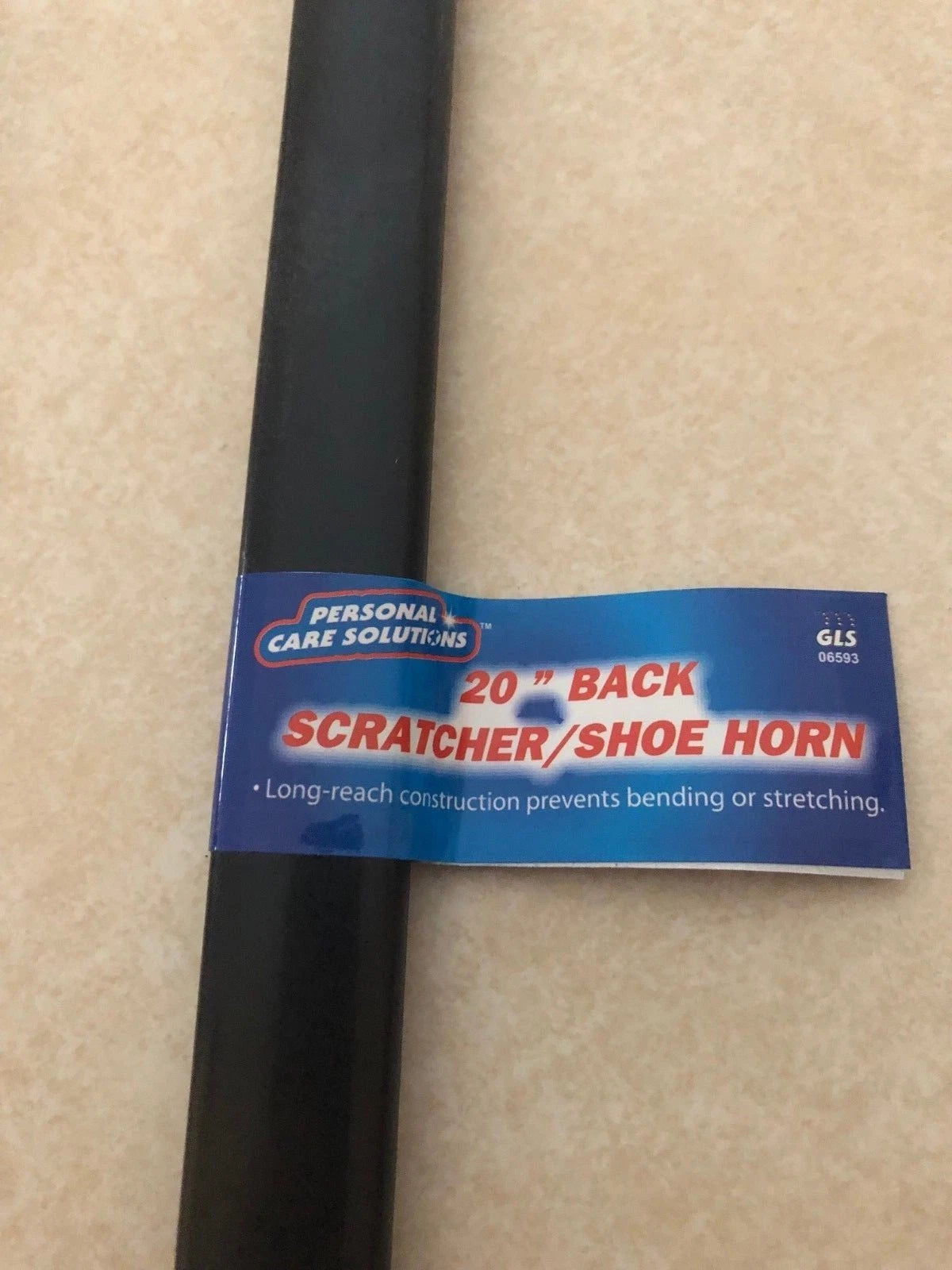 (1) 20" BACK SCRATCHER SHOE HORN COMBO - EXTRA LONG STURDY Plastic Horns Inch