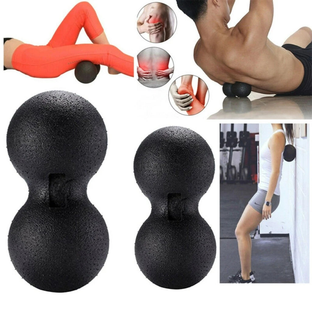 2x Peanut Massage Ball Yoga Muscle Roller Physical Therapy Balls Spine Massager