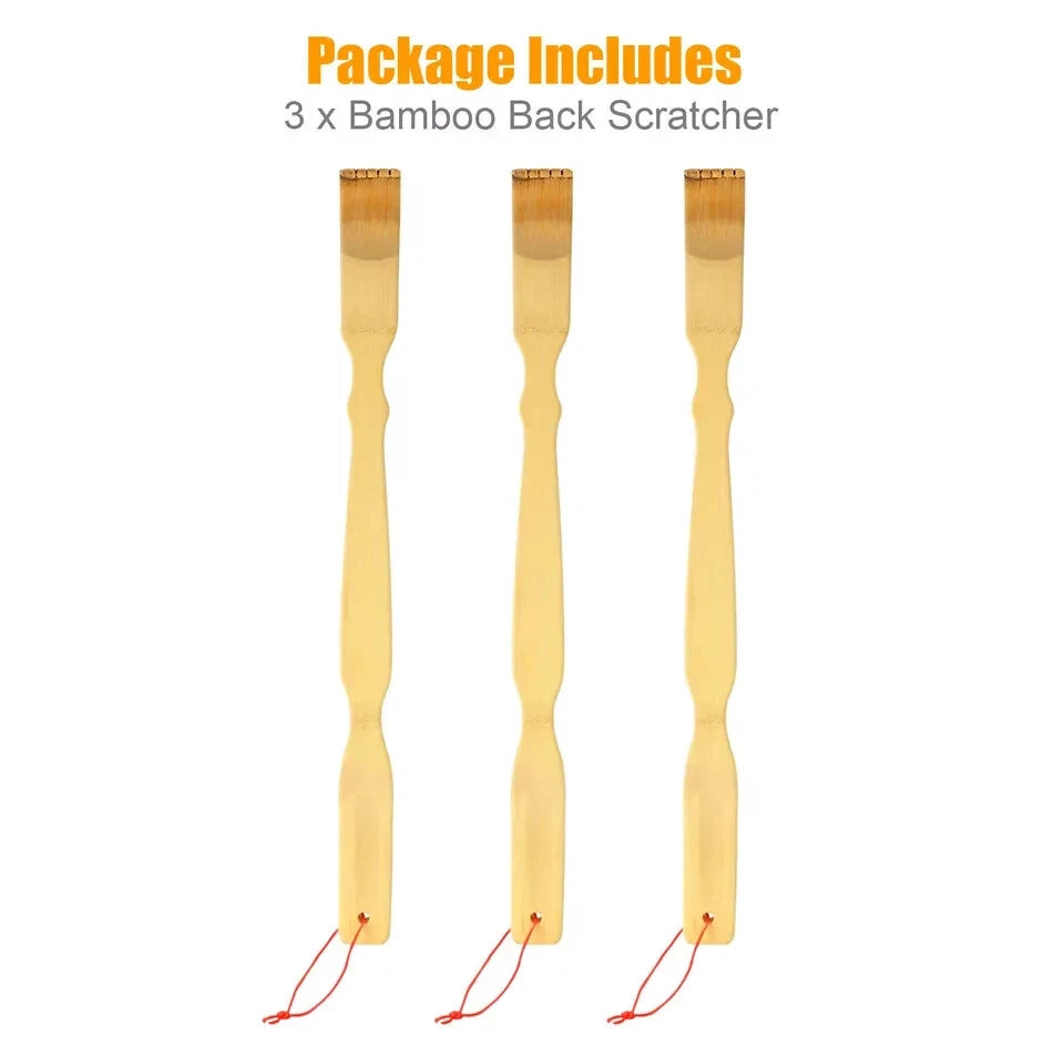 3Pack Bamboo Back Scratcher with Long Handle Wooden Itch Relief Tool US Seller