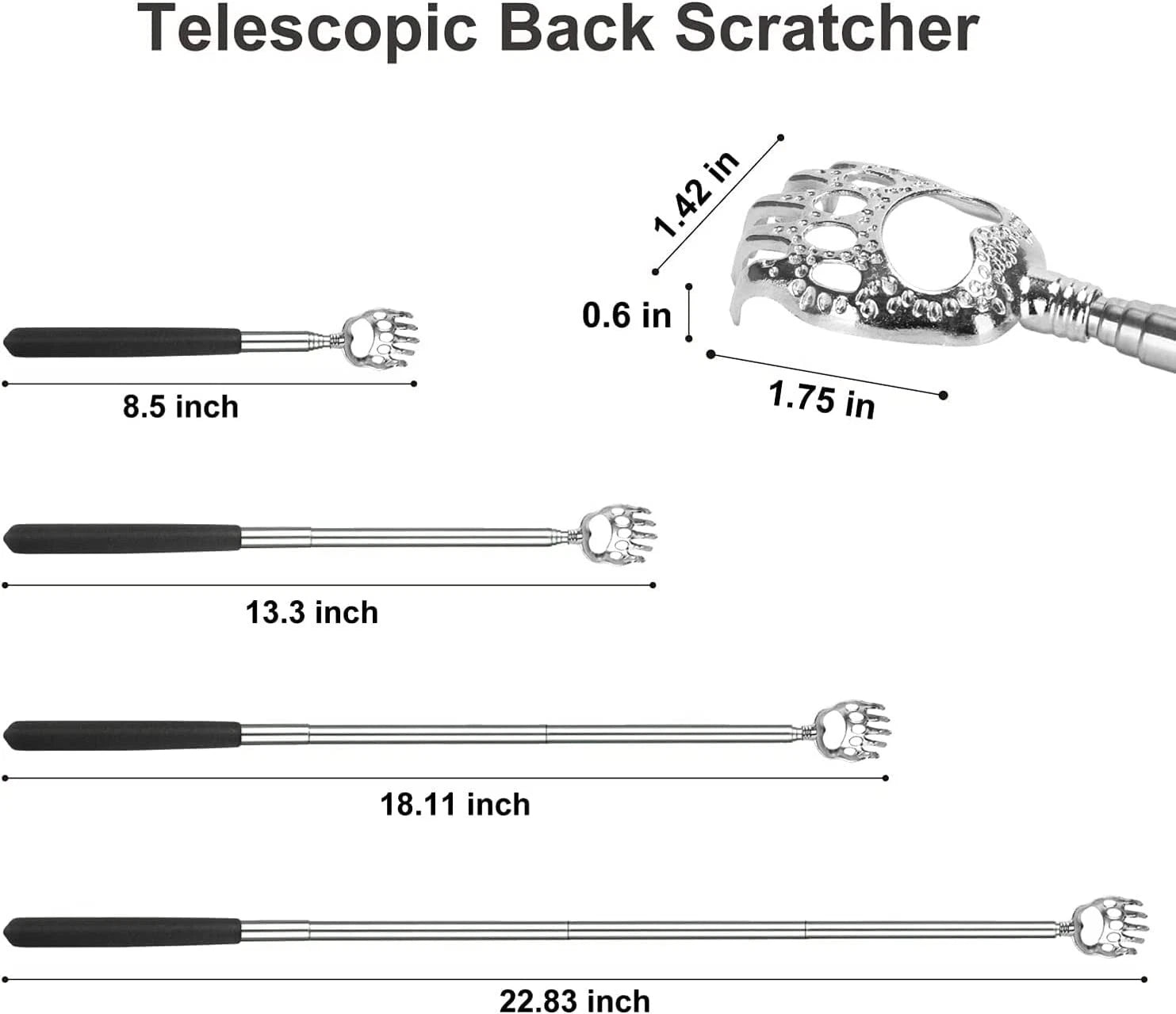 BEAR CLAW / RAKE BACK SCRATCHER Metal Extending Massager Telescopic Portable UK