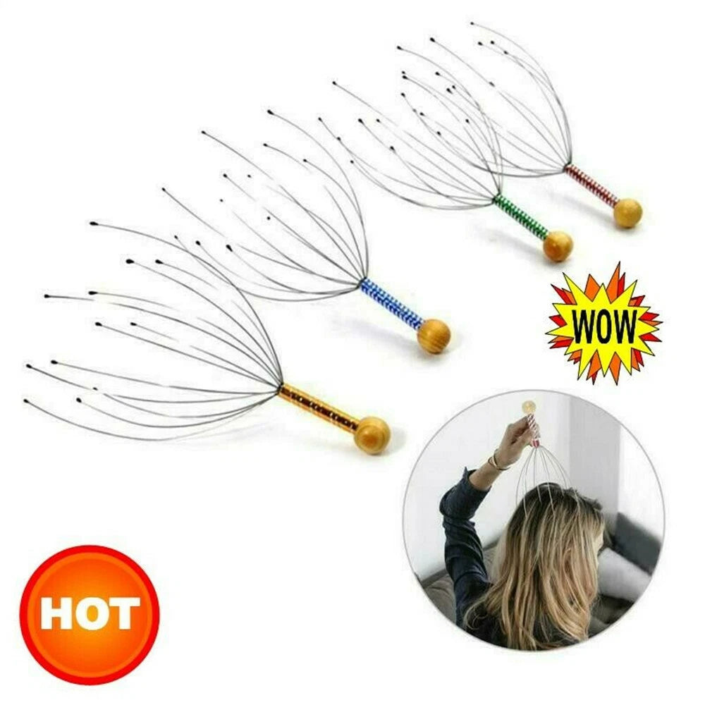1-3X Massager Head Scratcher Scalp Octopus Therapeutic Head for Deep Relaxation