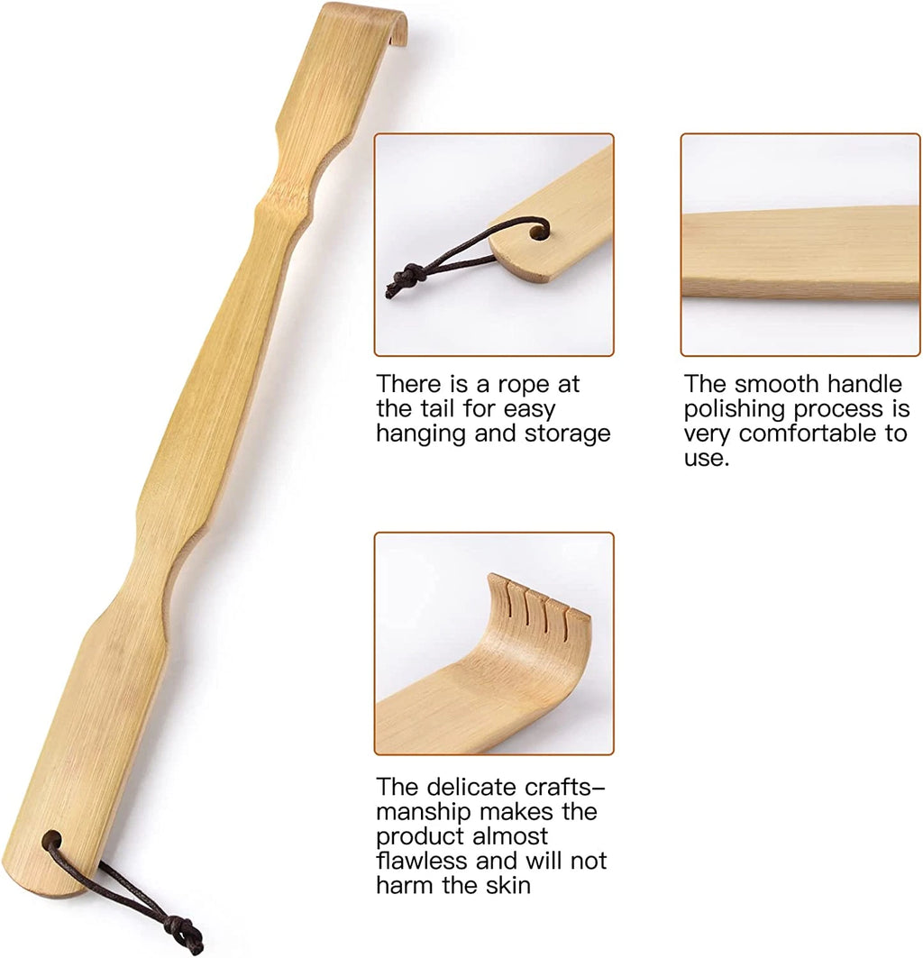 17" Bamboo Back Scratcher,100% Natural Bamboo Back Scratchers for Itching Relief