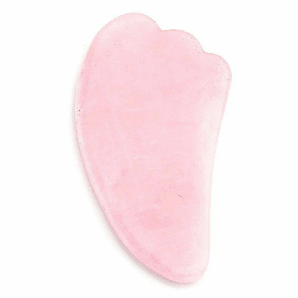 Rose Quartz Crystal GuaSha Facial Roller+Body Gua Sha Board Massager Tool Set